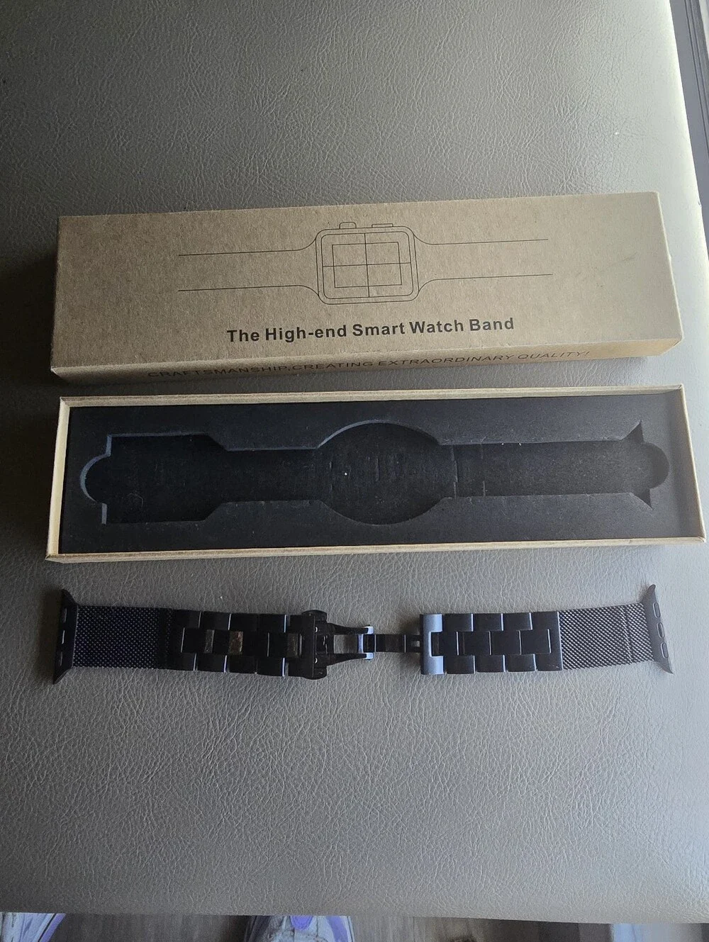 High-End Black Smart Watch Metal Mesh Band Compatible Wearables Sz. S, 38/40/41